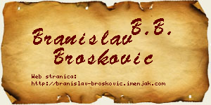 Branislav Brošković vizit kartica